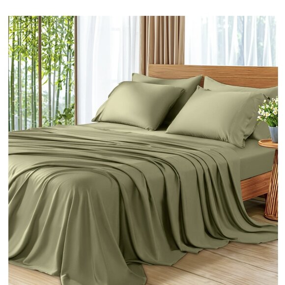 Bamboo sheet set, Sage Green, Queen - Picture 1 of 6